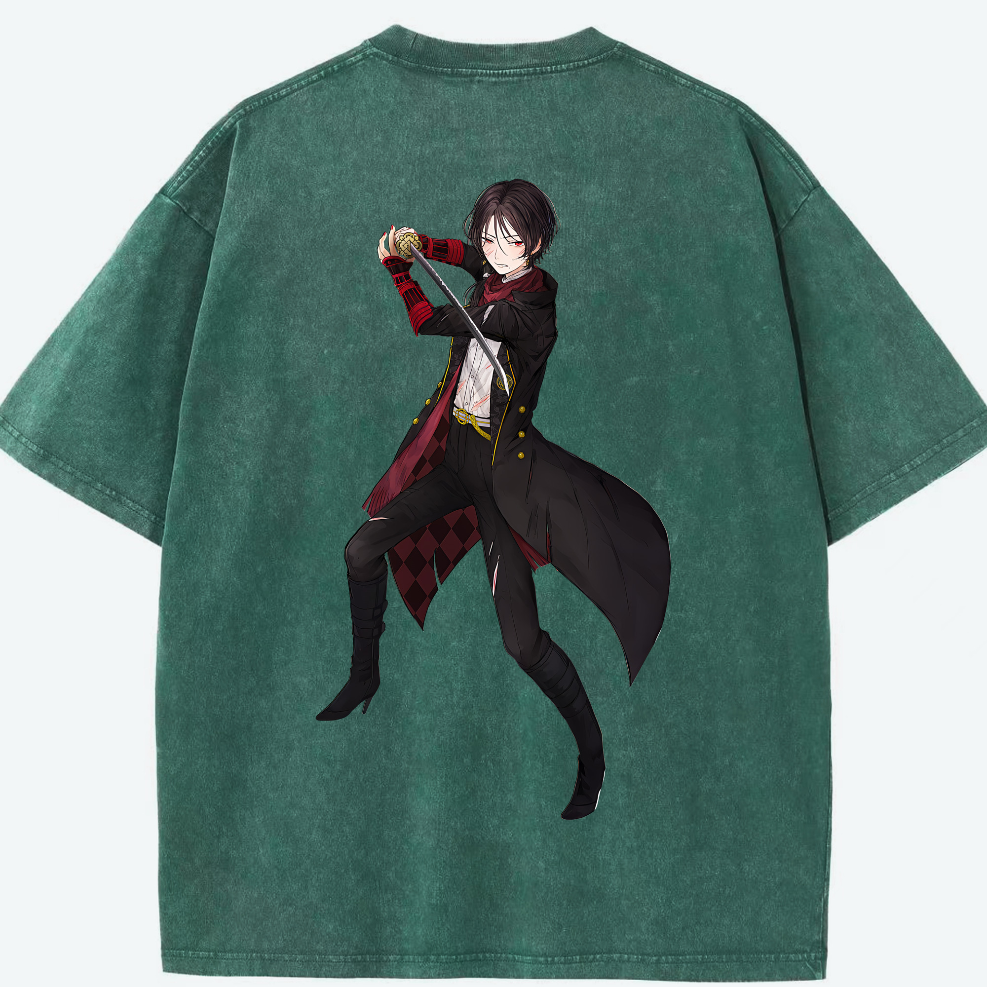 （画像用） 刀剣乱舞 Touken Ranbu 綿100% ヴィンテージ風 半袖Tシャツ（背面プリント）